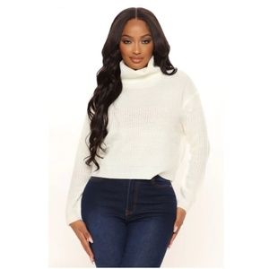 FASHION NOVA - Ambiance Apparel - Autumn Breeze Turtleneck Short Crop - Ivory